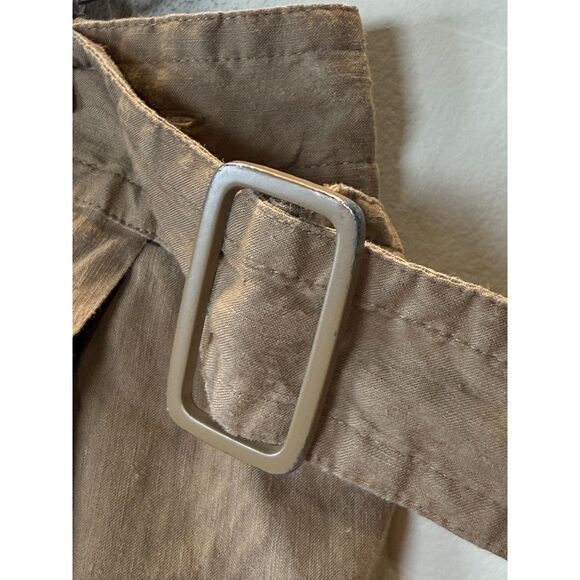 Vince Beige Linen Blend Wrap Midi Skirt Women’s Size 14 Workwear Neutral - Picture 7 of 7